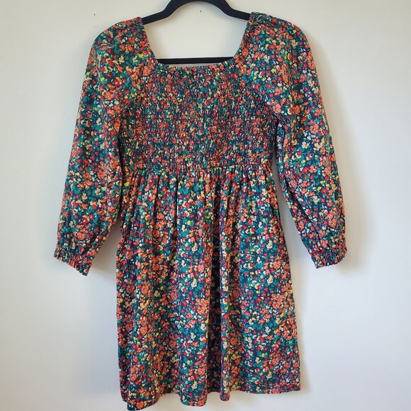 Crewcuts Girls Floral Smocked Long Sleeve Dress - Size 10 | Boho Fit & Flare Sty - Picture 2 of 10
